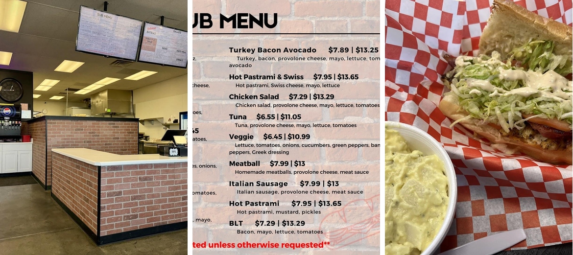 Milly's Subs Menu